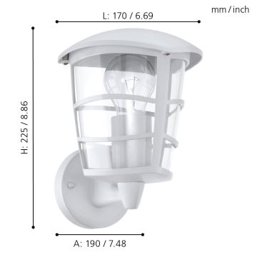 Eglo 93094 - LED Venkovní nástěnné svítidlo ALORIA 1xE27/8,5W/230V IP44