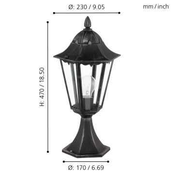 Eglo 93462 - Venkovní lampa NAVEDO 1xE27/60W/230V IP44