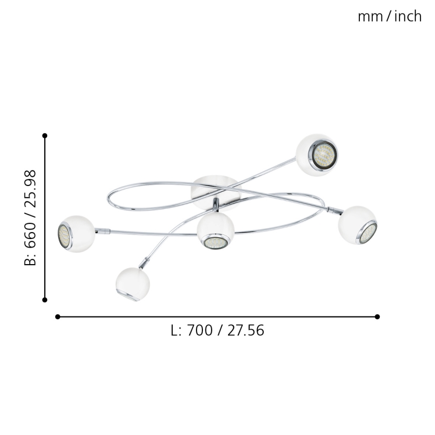 Eglo 94252 - LED Bodové svítidlo LOCANDA 5xGU10-LED/3W/230V