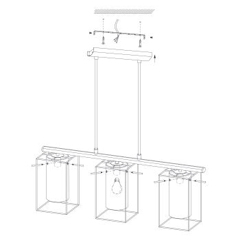 Eglo 94378 - Lustr LONCINO 1 3xE27/60W/230V