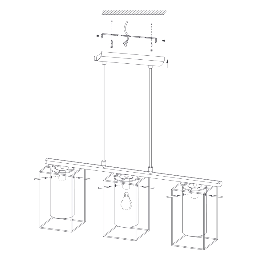 Eglo 94378 - Lustr LONCINO 1 3xE27/60W/230V