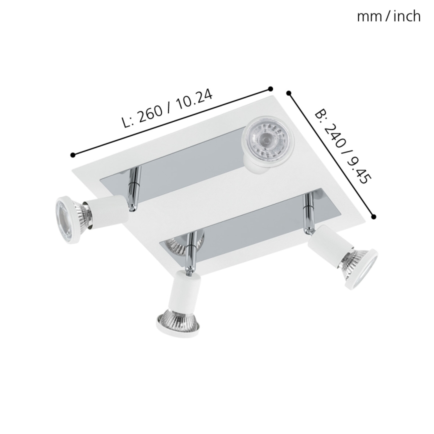 Eglo 94962 - LED Bodové svítidlo SARRIA 4xGU10-LED/5W/230V