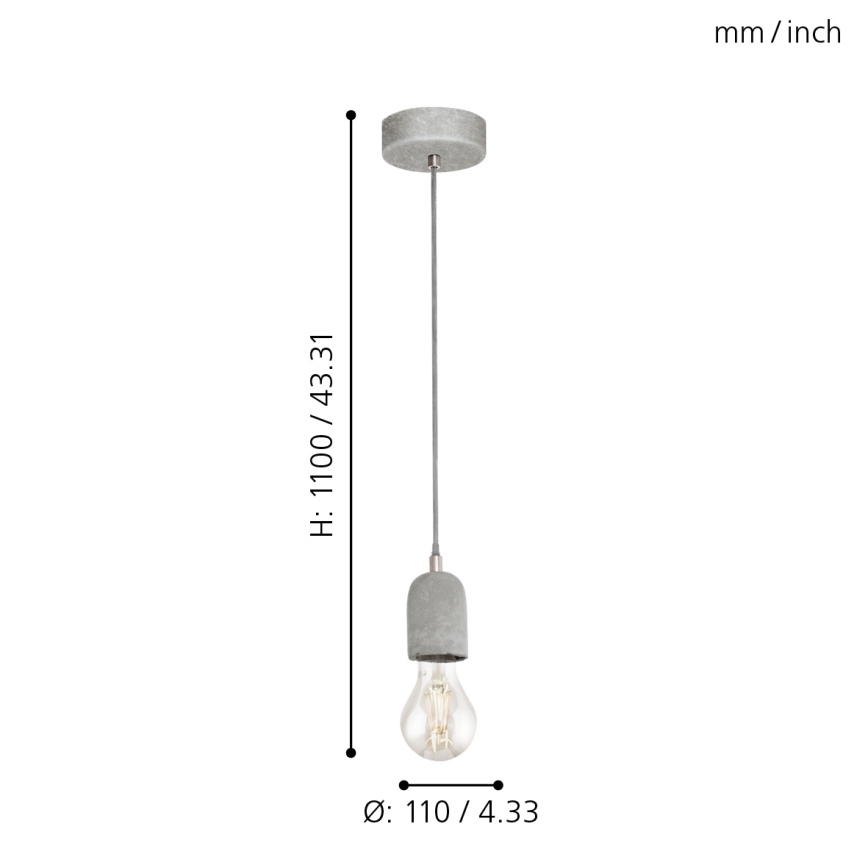 Eglo 95522 - Lustr SILVARES 1xE27/60W/230V