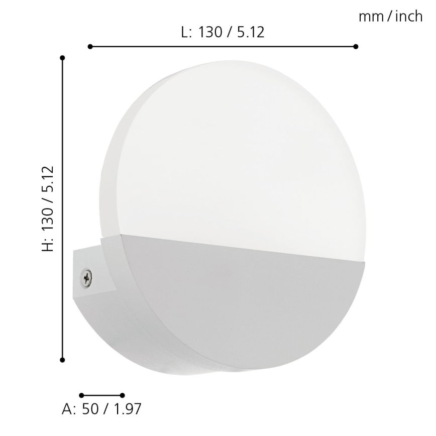 Eglo 96039 - LED nástěnné svítidlo METRASS 1 1xLED/4,5W/230V