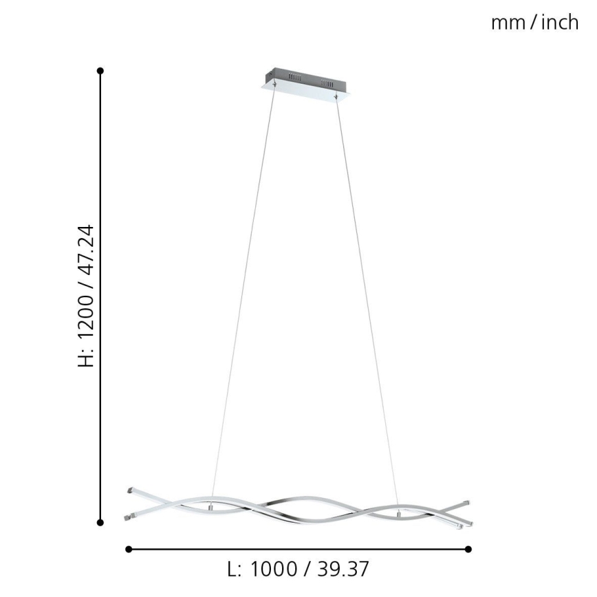 Eglo 96102 - LED lustr LASANA 2 3xLED/13W/230V