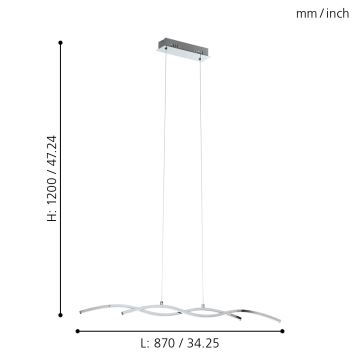 Eglo 96103 - LED lustr LASANA 2 2xLED/9W/230V