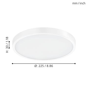 Eglo 98292 - LED Stmívatelné stropní svítidlo FUEVA-A LED/14W/230V + dálkové ovládání