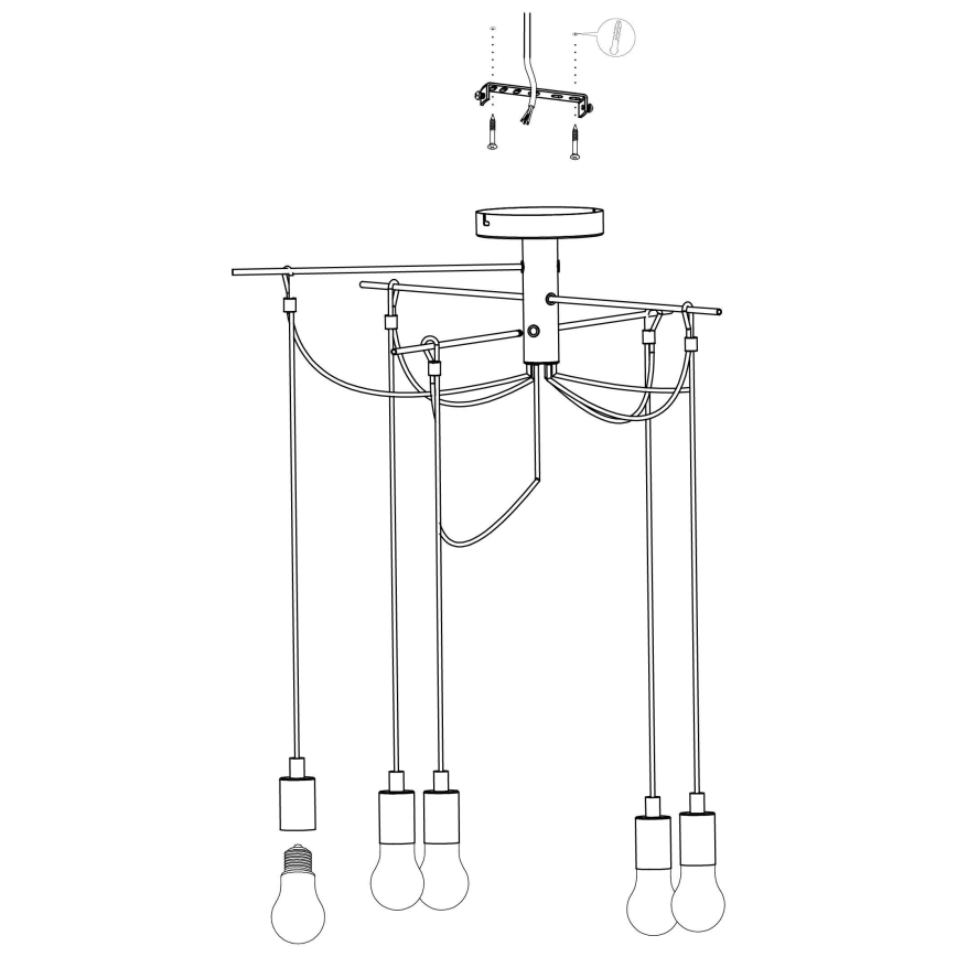 Eglo 98679 - Lustr na lanku MUSARA 6xE27/60W/230V