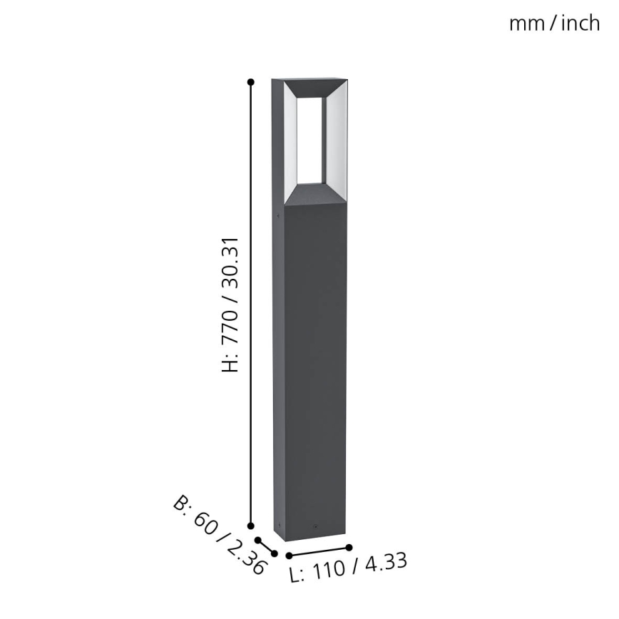 Eglo - LED Venkovní lampa 2xLED/5W/230V IP44 77 cm