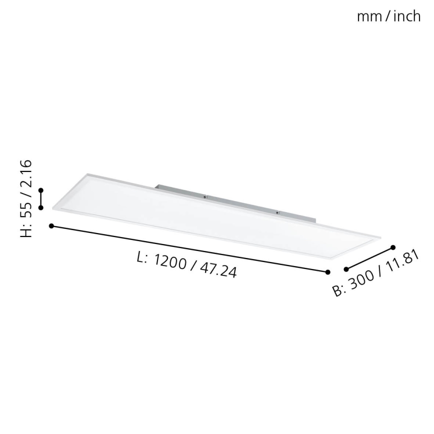 Eglo - LED RGBW Stmívatelné stropní svítidlo LED/32,5W/230V 2700-6500K 120x30 cm + dálkové ovládání