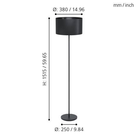 Eglo 99046 - Stojací lampa MASERLO 1xE27/40W/230V