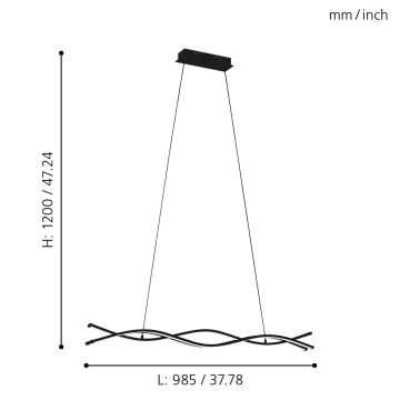 Eglo 99317 - LED Lustr na lanku LASANA LED/36W/230V