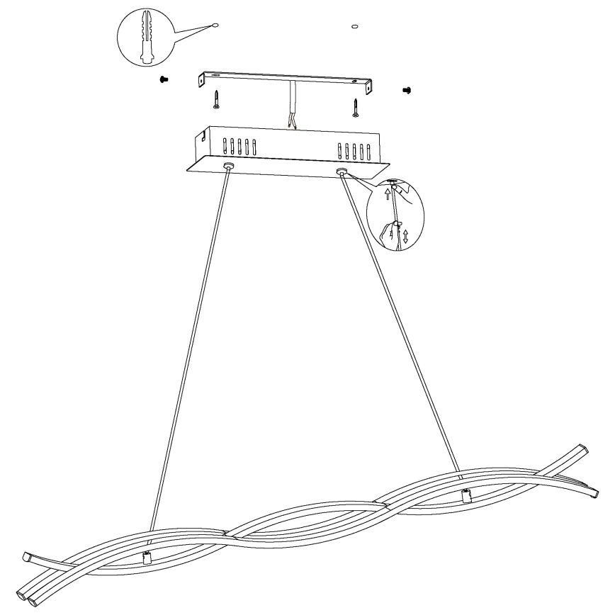 Eglo 99317 - LED Lustr na lanku LASANA LED/36W/230V