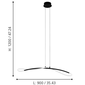 Eglo 99382 - LED Lustr na lanku EGIDONELLA LED/20W/230V