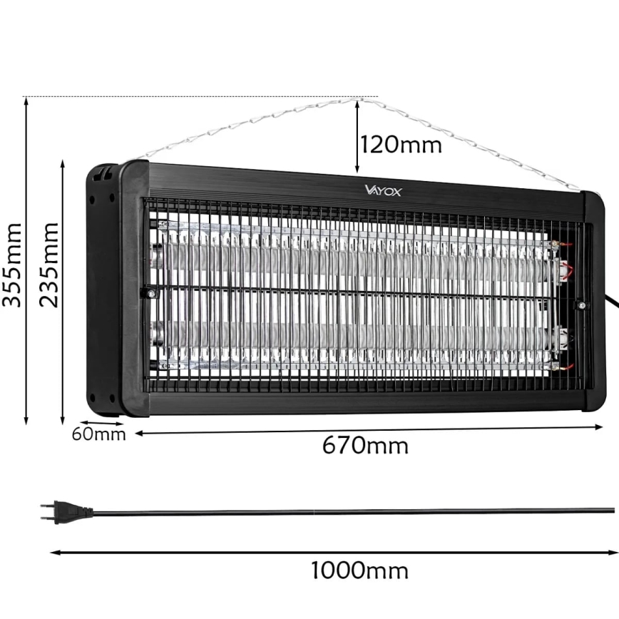 Elektrický lapač hmyzu 2x20W/230V 180 m²