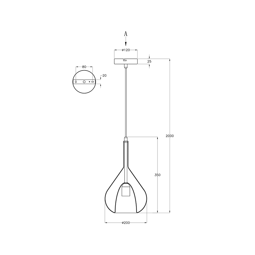 Fabas Luce 3481-40-126 - Lustr na lanku LILA 1xE27/40W/230V šedá