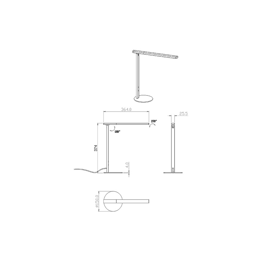 Fabas Luce 3550-30-102 - LED Stmívatelná stolní lampa IDEAL LED/10W/230V 3000-6000K bílá