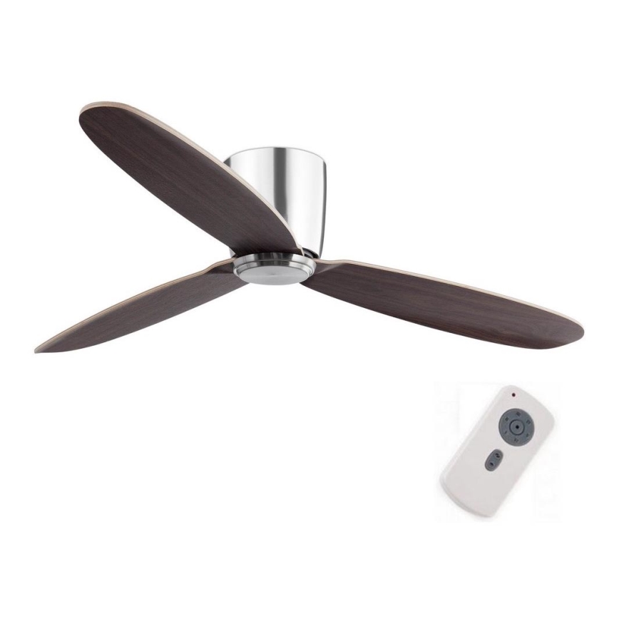 FARO 33472N - Stropní ventilátor NIAS chrom/hnědá pr. 132 cm + dálkové ovládání