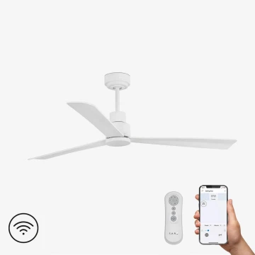 FARO 33487WP - Stropní ventilátor NASSAU bílá Wi-Fi pr. 128 cm + dálkové ovládání