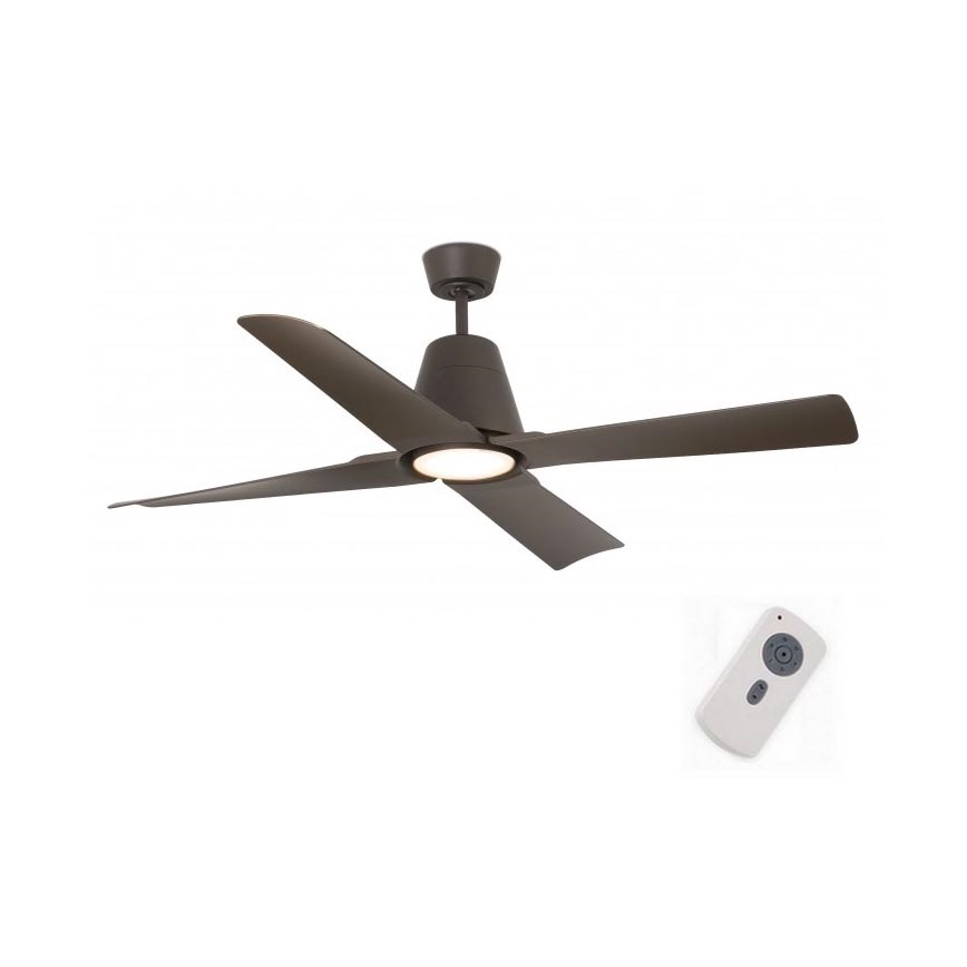 FARO 33490 - Stropní ventilátor TYPHOON IP44 hnědá + dálkové ovládání