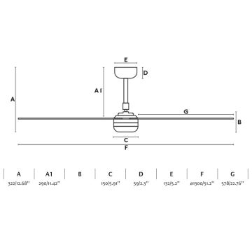 FARO 33814WP-20 - LED Stmívatelný stropní ventilátor PUNT M LED/24W/230V 3000K/4200K/6500K bílá pr. 130 cm SMART + dálkové ovládání