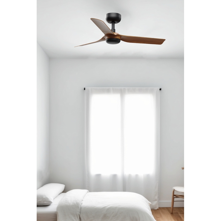 FARO 33823WP - Stropní ventilátor MINI PUNT S hnědá/černá pr. 90 cm SMART + dálkové ovládání