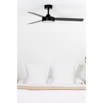 FARO 34261 - LED Stropní ventilátor BARTH LED/24W/230V Wi-Fi černá + dálkové ovládání