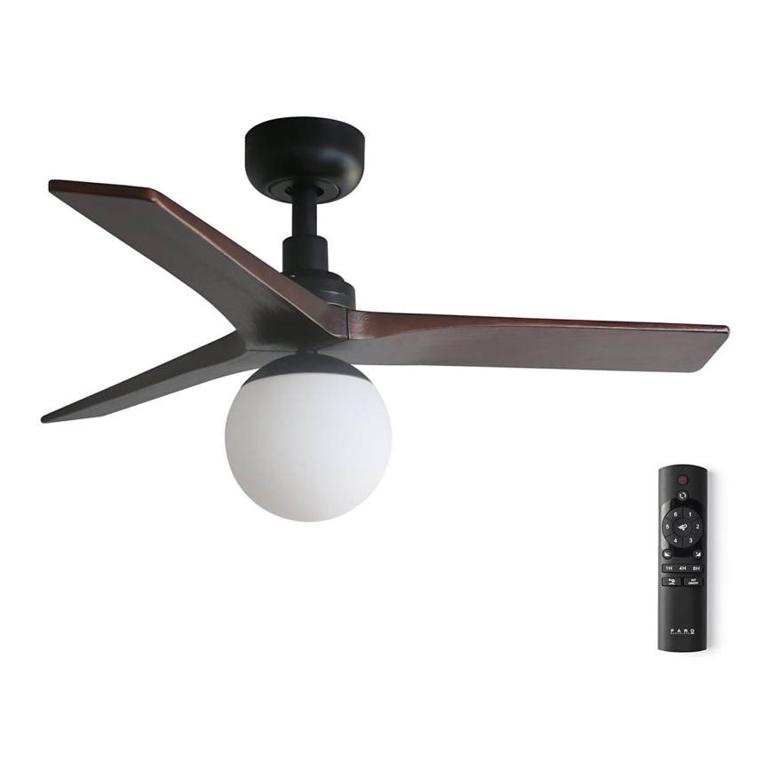 FARO 34278-11L - Stropní ventilátor KLIM S 1xE27/15W/230V dřevo/černá pr. 92,5 cm + dálkové ovládání