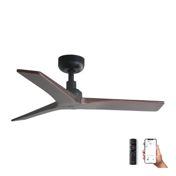 FARO 34278WP - Stropní ventilátor KLIM S dřevo/černá 92,5 cm + dálkové ovládání