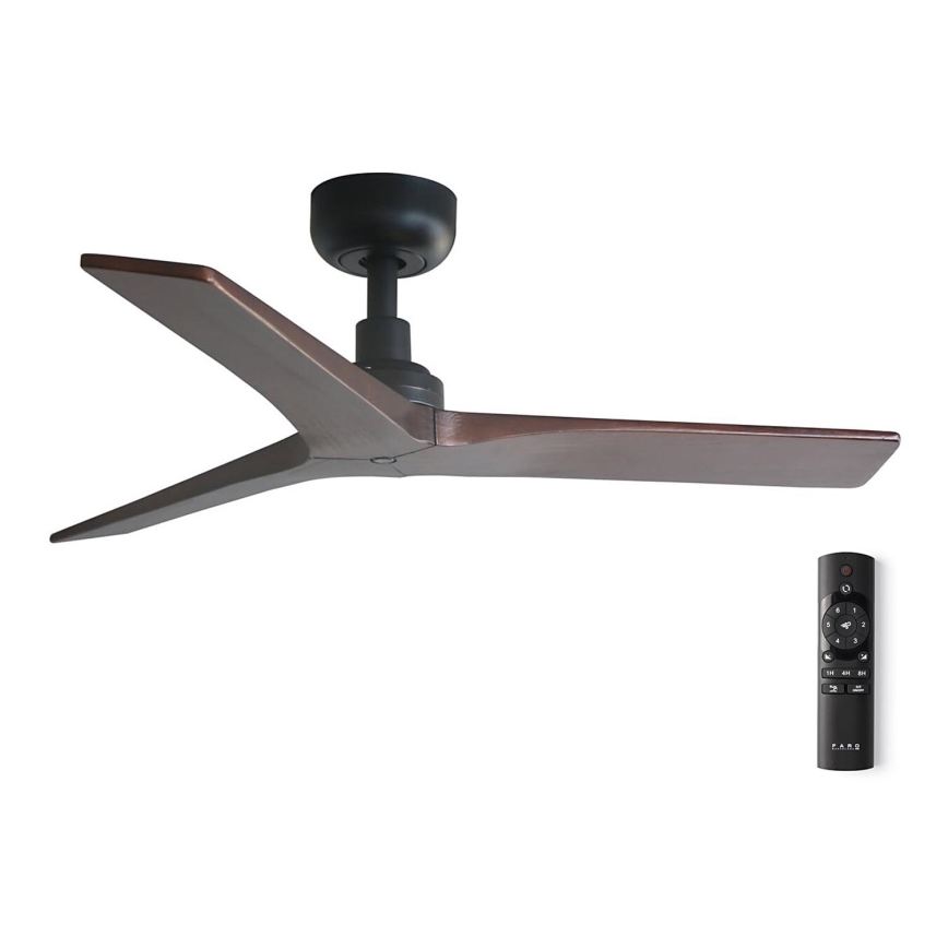 FARO 34278WP - Stropní ventilátor KLIM S dřevo/černá 92,5 cm + dálkové ovládání