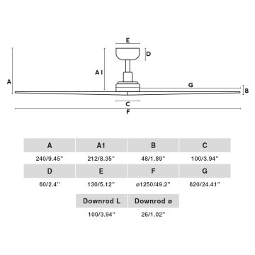 FARO 34280WP - Stropní ventilátor KLIM M dřevo/bílá pr. 125 cm + dálkové ovládání