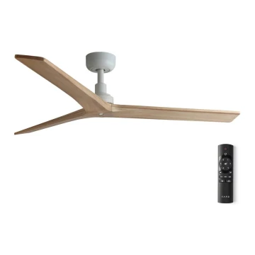 FARO 34280WP - Stropní ventilátor KLIM M dřevo/bílá pr. 125 cm + dálkové ovládání