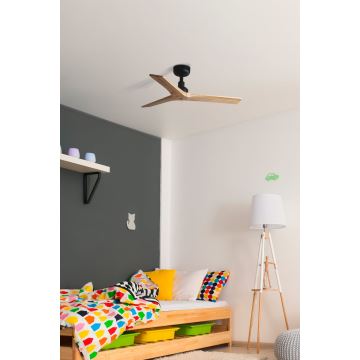 FARO 34284WP - Stropní ventilátor KLIM S dřevo/černá pr. 92,5 cm + dálkové ovládání