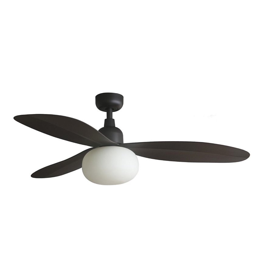 FARO 34301-11L - Stropní ventilátor PALMA 1xE27/15W/230V hnědá pr. 129 cm IP44 + dálkové ovládání