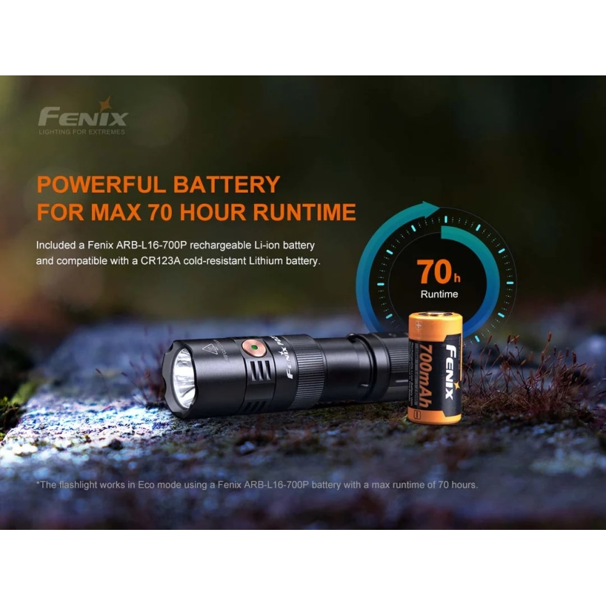 Fenix PD25R - LED Nabíjecí svítilna LED/1xCR123A IP68 800 lm 70 h