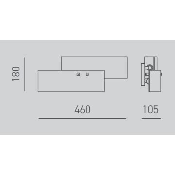 Gea Luce LARA A P arg - Nástěnné svítidlo LARA 2xE14/42W/230V stříbrná