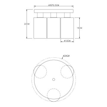 Globo - Stropní svítidlo 3xE27/60W/230V