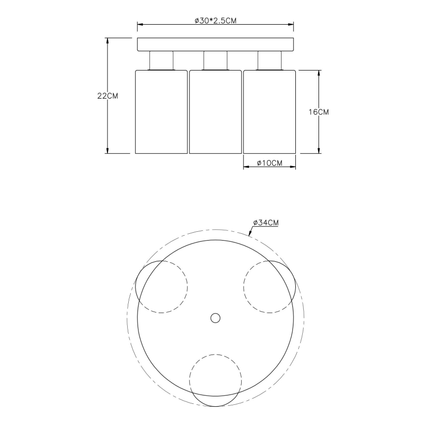 Globo - Stropní svítidlo 3xE27/60W/230V