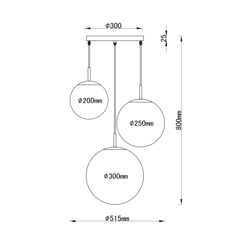 Globo - Lustr na lanku 3xE27/60W/230V