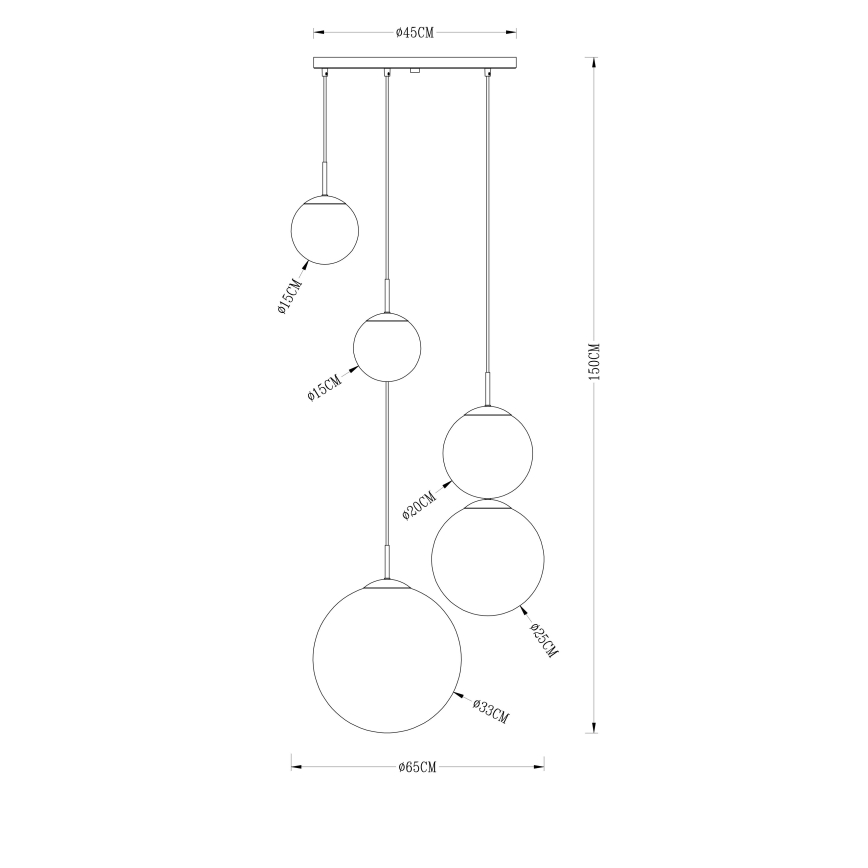 Globo - Lustr na lanku 5xE27/40W/230V pr. 65 cm