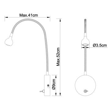 Globo - LED Flexibilní lampička LED/3W/230V chrom