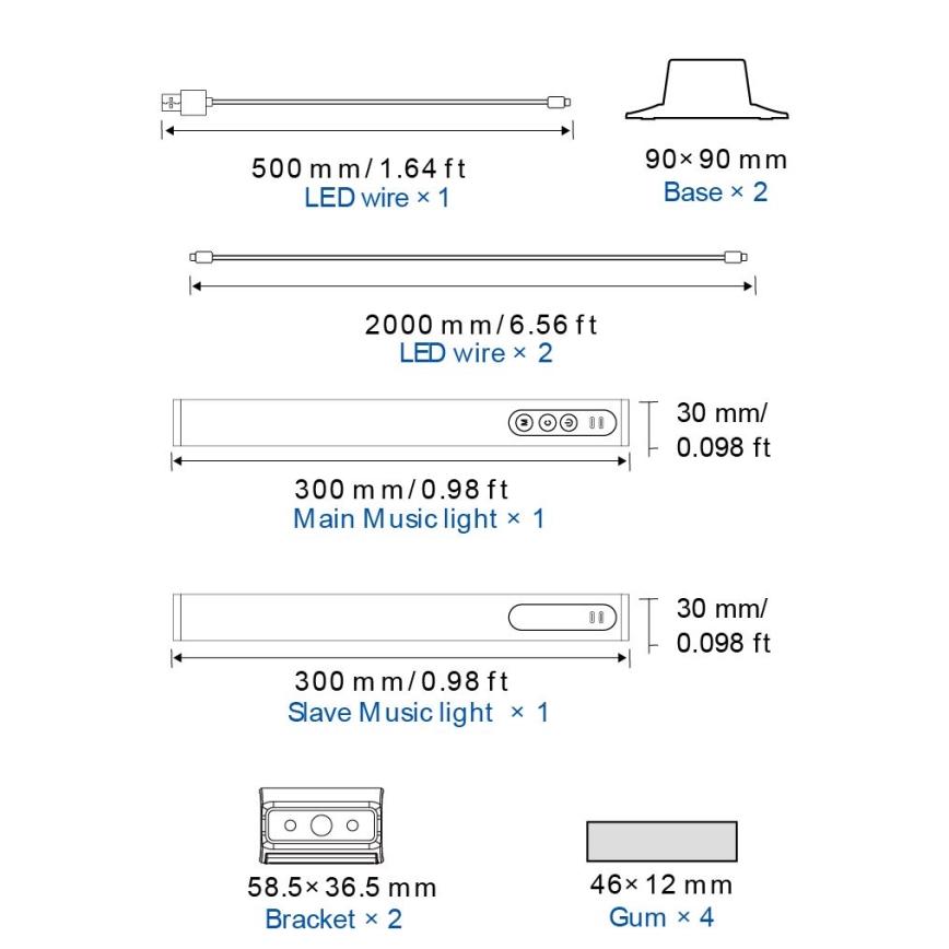 Globo RGB- SADA 2x LED RGB Stmívatelná stolní lampa 2v1 LED/2W/5V Wi-Fi Tuya