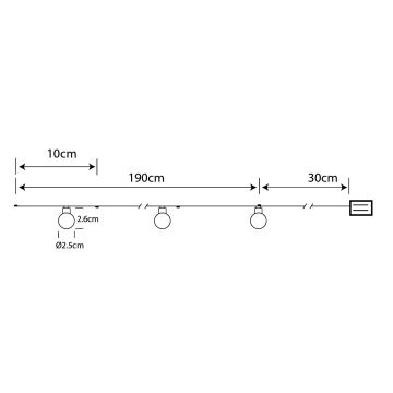 Globo - LED Vánoční řetěz 20xLED/2xAA 2,2m teplá bílá