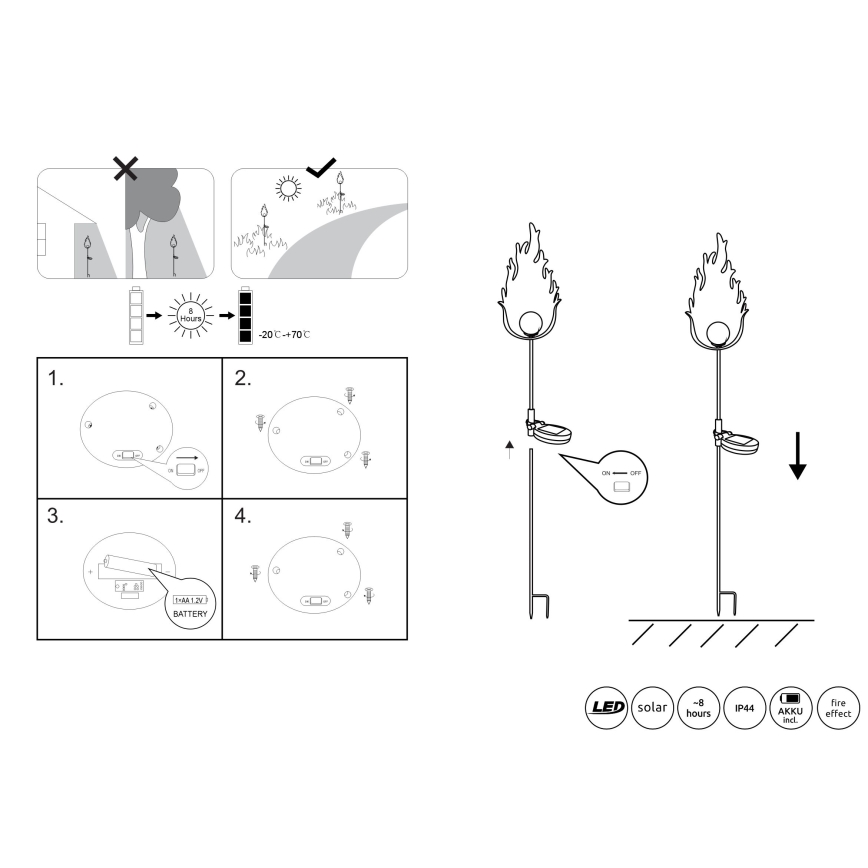 Globo - LED Solární svítidlo LED/0,04W/3V IP44