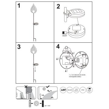 Globo - LED Solární svítidlo LED/0,06W/3,2V 300mAh IP44