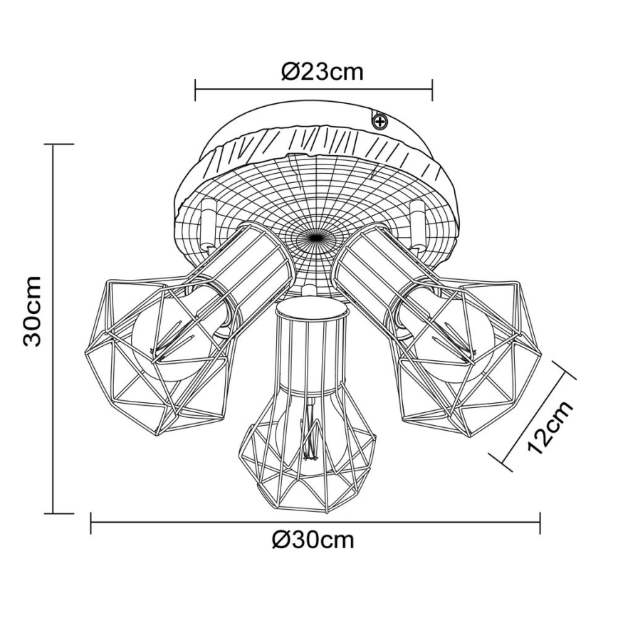 Globo - Bodové svítidlo 3xE27/60W/230V