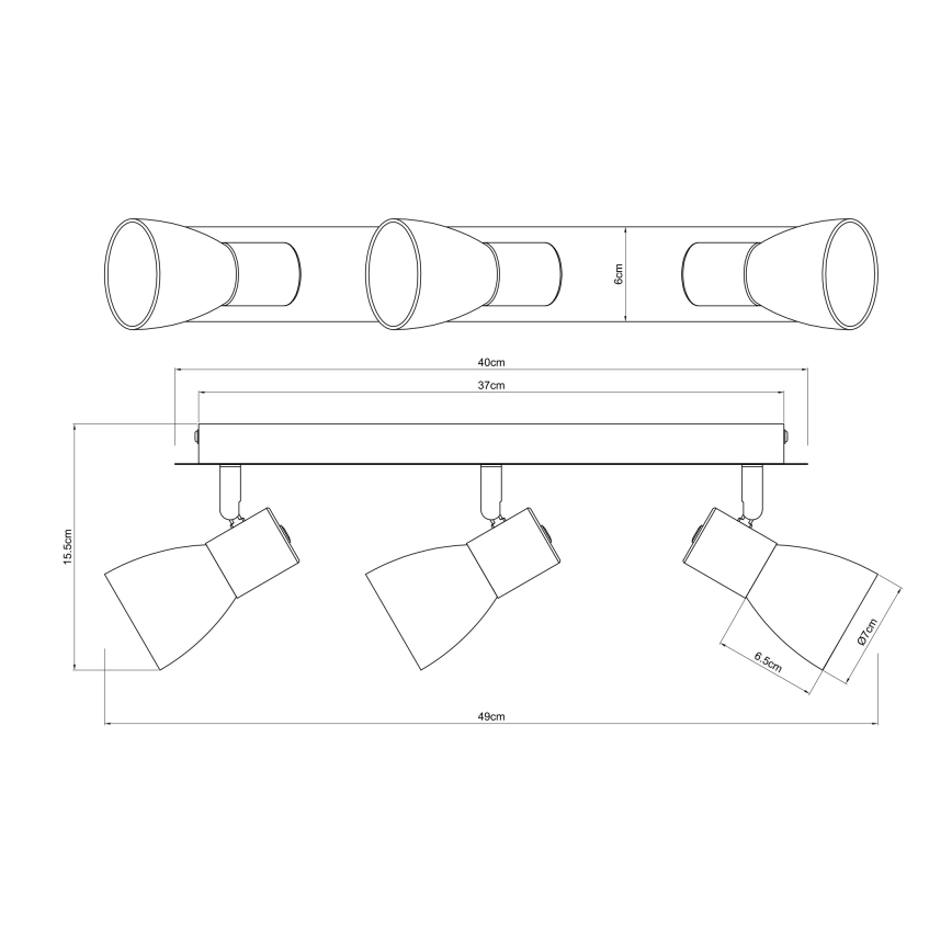 Globo - Bodové svítidlo 3xE14/40W/230V černá