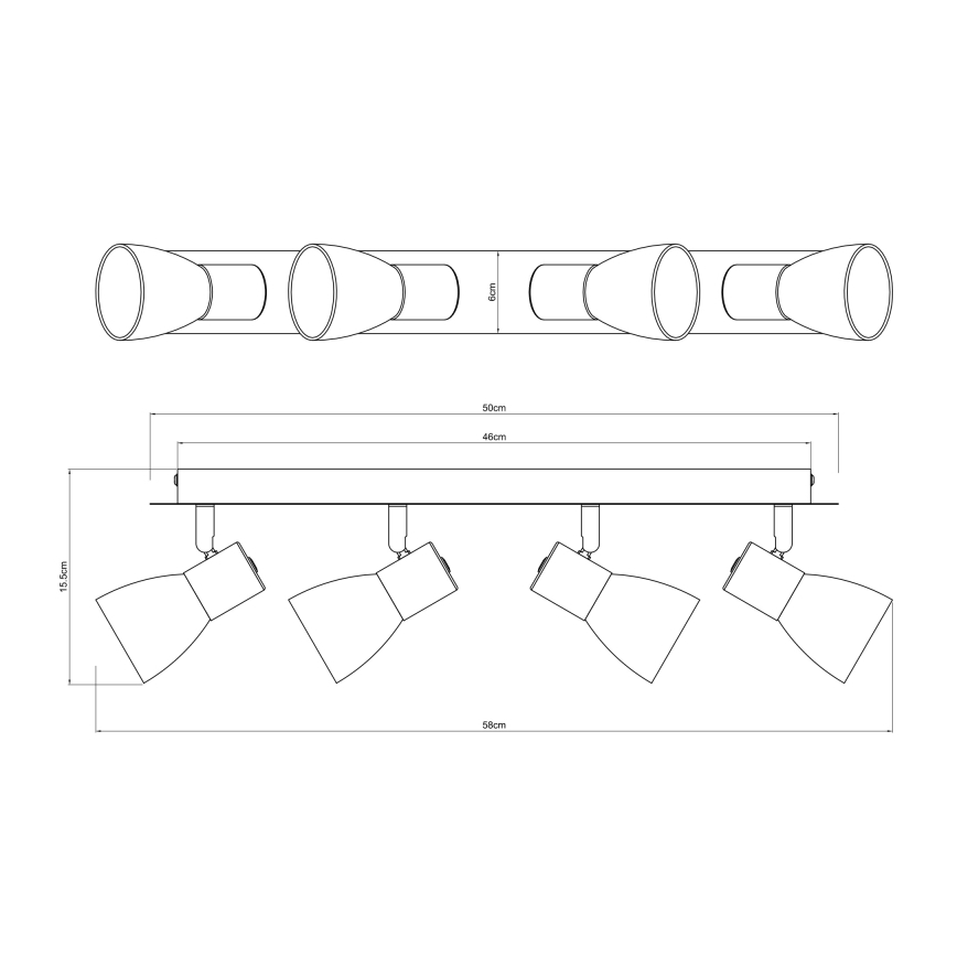 Globo - Bodové svítidlo 4xE14/40W/230V černá