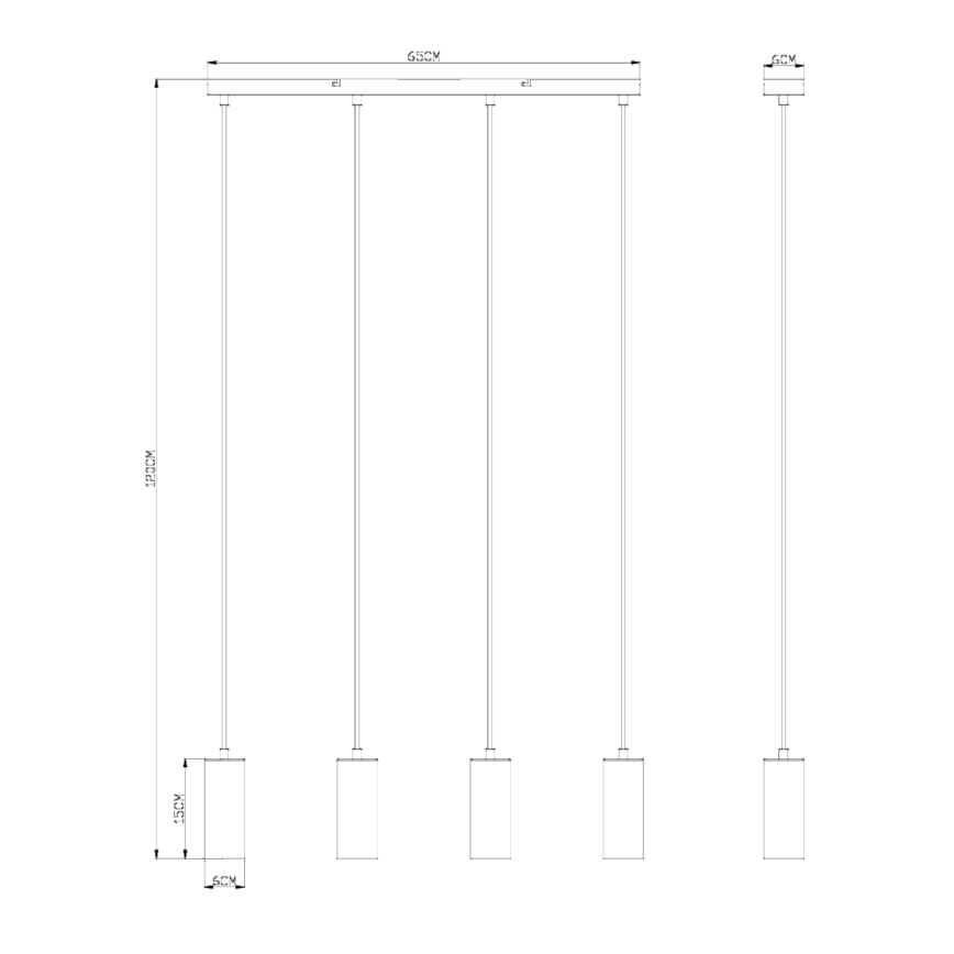 Globo - Lustr na lanku 4xGU10/35W/230V šedá/hnědá