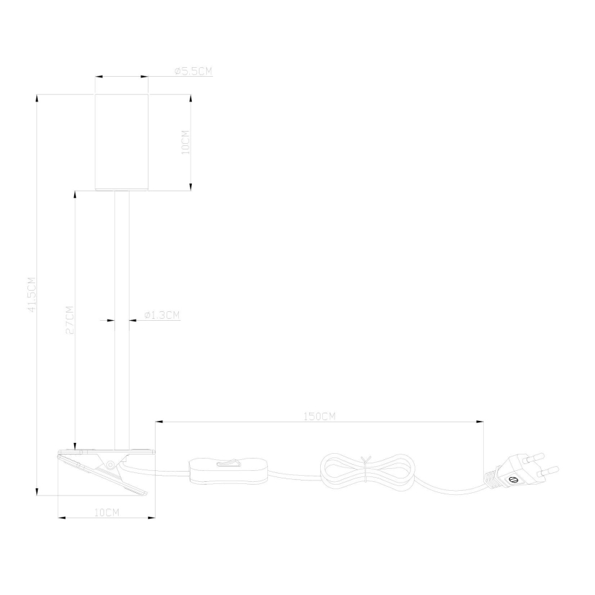 Globo - Flexibilní lampa s klipem 1xGU10/25W/230V bílá